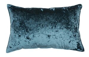 thro by marlo lorenz th014509004e ibenz ice velvet pillow, 14 x 22 in, teal