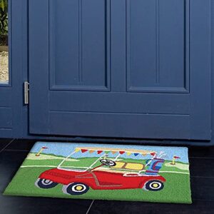 Jellybean Golf Cart Kitchen Indoor/Outdoor Machine Washable 21" x 33" Accent Rug