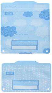 russbe clouds reusable snack & sandwich bags (set of 4), blue