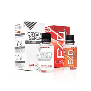gtechniq - exov4 & crystal serum light bundle - ceramic coating paint protection, add gloss, resist swirls, repel dirt and contaminants, ultra-durable, high gloss and slick feel (30 milliliters)