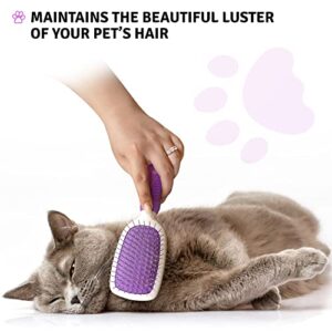 Double-Sided Pet Brush for Grooming & Massaging Dogs, Cats & Other Animals – Fur Detangling Pins & Coat Smoothing Slicker Bristles, Double the Brushing Groom Power In One Tool (Double Sided Brush)