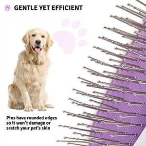 Double-Sided Pet Brush for Grooming & Massaging Dogs, Cats & Other Animals – Fur Detangling Pins & Coat Smoothing Slicker Bristles, Double the Brushing Groom Power In One Tool (Double Sided Brush)