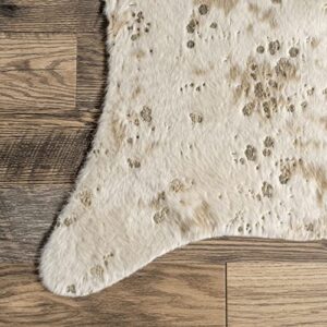 NuLOOM Iraida Contemporary Faux Cowhide Area Rug, 3' 10" x 5', Off-white