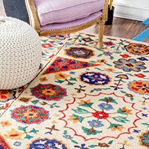 nuLOOM Deonna Hand Tufted Wool Area Rug, 4' x 6', Multi