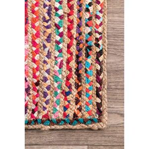 nuLOOM Aleen Bohemian Cotton/Jute Area Rug, 6' x 9', Multi