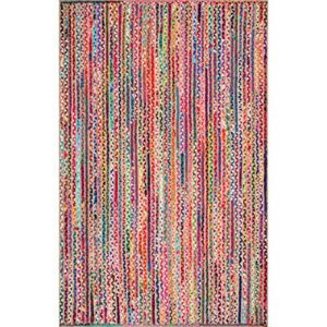 nuLOOM Aleen Bohemian Cotton/Jute Area Rug, 6' x 9', Multi