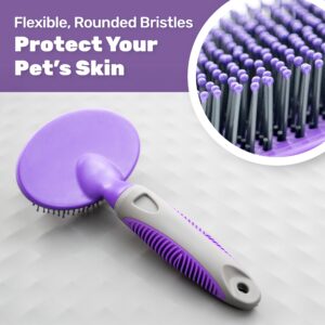 Hertzko Soft Pet Brush With Pins For Dogs, Cats - The Ultimate Dog Brush, Remove Fur, Loose Hair - Comb For Grooming Long Haired & Short Haired Dogs, Cats, Rabbits & More, Deshedding Tool, Cat Brush