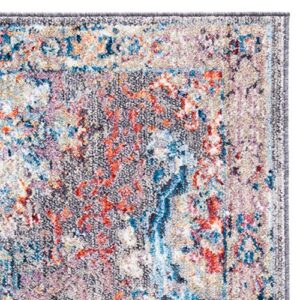 SAFAVIEH Bristol Collection 8' x 10' Dark Grey/Blue BTL340A Boho Chic Distressed Area Rug