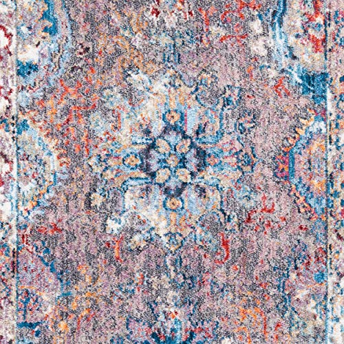 SAFAVIEH Bristol Collection 8' x 10' Dark Grey/Blue BTL340A Boho Chic Distressed Area Rug