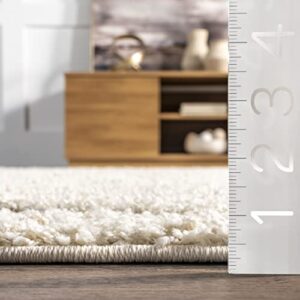 nuLOOM Vine Swirls Maisha Shag Area Rug, 5' 3" Round, Cream