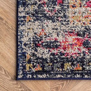 nuLOOM Veronica Vintage Distressed Area Rug, 4' x 6', Navy