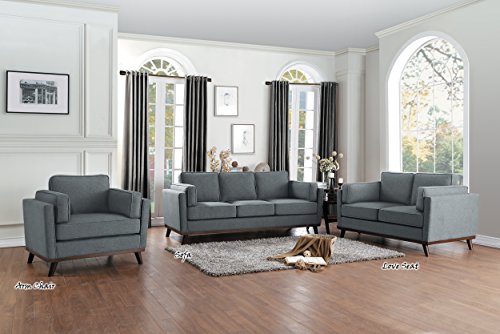 Homelegance 84", Gray Bedos Fabric Upholstered Sofa