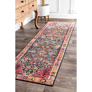 nuLOOM Meadow Vintage Vibrant Runner Rug, 2' 6" x 8', Multi