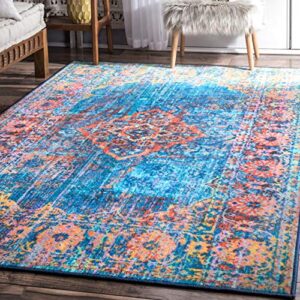 nuloom andrus vintage area rug, 8' x 10', blue