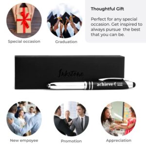 Inkstone Achieve Your Dreams Engraved Gift Pen with LED Light and Stylus Tip Inspirational Achievement Encouragement Business Gift