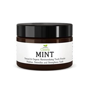 isabella’s clearly mint remineralizing tooth powder | teeth whitening natural fluoride free toothpaste for adults, kids, sensitive teeth and gums | xylitol, baking soda, clay, calcium (mint flavor)