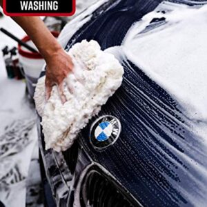 Adam's 10” Professional Wool Wash Pad - Plush Synthetic Car Wash Pad is Gentle On Auto Paint & Accessories Without Worry of Scratches or Swirls - Car Soap & Wax Safe Detailing Tool for Car or Truck