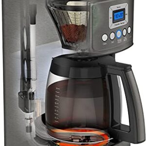 Cuisinart DCC-3200BKSP1 Perfectemp, 14 Cup Progammable with Glass Carafe Coffee Maker, Black Stainless Steel