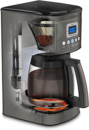 Cuisinart DCC-3200BKSP1 Perfectemp, 14 Cup Progammable with Glass Carafe Coffee Maker, Black Stainless Steel