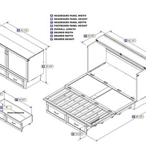 AFI Monroe Murphy Bed Chest with Charging Station, Queen, Espresso