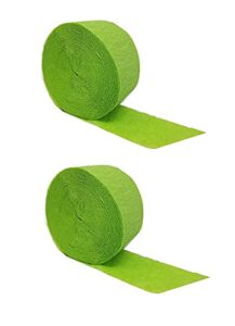 lime green crepe paper streamers, 2 rolls, made in usa