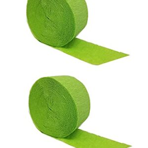 Lime Green Crepe Paper Streamers, 2 Rolls, Made in USA