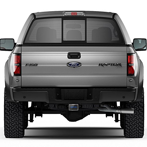 iPick Image Made for Ford F150 Raptor 2017 to 2018 in Blue Black Carbon Fiber Texture Plate Billet Aluminum 2 inch Tow Hitch Cover