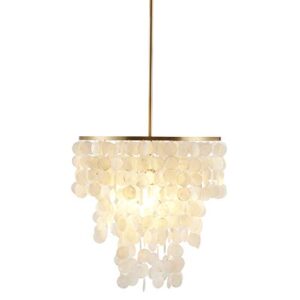 Urban Habitat Isla Modern Classic Chandeliers-Metal, White Shell Shade Pendant Ligthing Lamp Ceiling Dining Room Lighting Fixtures Hanging