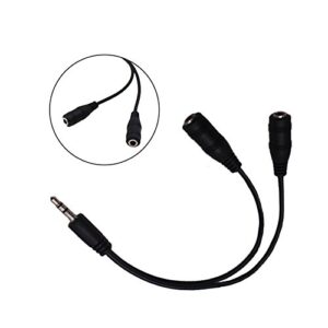 AFUNTA Airplane Flight Adapters for Headphone, 5 Packs Airline Converters for Earphone, with 1 to 2 Splitters - Black