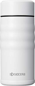 kyocera travel mug with twist top, 12oz, pearl white