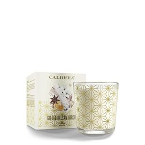 caldrea scented candle, made with essential oils and other thoughtfully chosen ingredients, 45 hour burn time, gilded balsam birch scent, 8.1 oz , natural