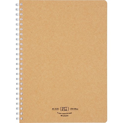 Kokuyo notebook soft ring note natural 80 sheets A5 A ruler tea - SV638A - S Japan