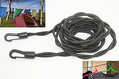 Travel Clothesline Multifunctional Elastic Cord Compact Bungee Clothesline Travel Bungee Clothesline Travel Laundry Clothesline Kit with Two Twist Ties for Campers Boaters Hikers Travelers