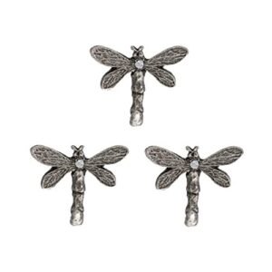 norma jean designs dragonfly decorative metal hooks, small, silver