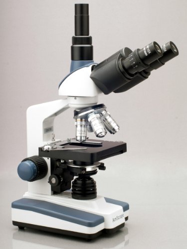 AmScope 40X-2500X LED Lab Trinocular Compound Microscope w 3D Two-Layer Mechanical Stage & HD Recording Camera