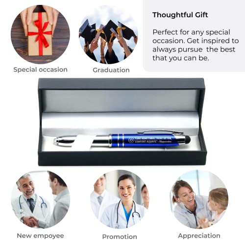 Medical Gift Pen with Inspirational Quote - "Cure Sometimes, Treat Often, Comfort Always. - Hippocrates" - Engraved Pen with Light and Stylus - Gifts for Doctors Nurses Medical Assistants
