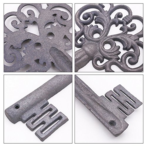 JOHOUSE Large Iron Key, Skeleton Key Decorative Antique Style Decorative Wine Cellar Key Castle Key for Home Décor