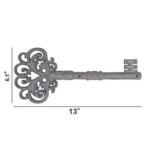 JOHOUSE Large Iron Key, Skeleton Key Decorative Antique Style Decorative Wine Cellar Key Castle Key for Home Décor