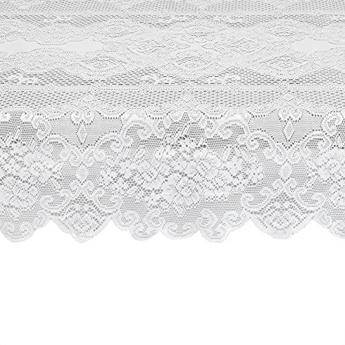Juvale White Lace Tablecloth for Rectangular Tables, Vintage Style Wedding Table Cloths for Reception, Baby Shower, Birthday Party, Formal Dining, Dinner Parties (60 x 97 Inches)