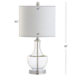 JONATHAN Y JYL1029A Colette 20" Mini Glass LED Table Lamp, Transitional, Glam, Global, Modern, Elegant, Office, Living Room, Family Room, Dining Room, Bedroom, Hallway, Foyer, Clear