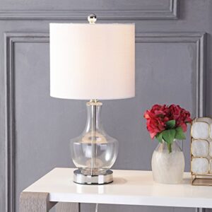 JONATHAN Y JYL1029A Colette 20" Mini Glass LED Table Lamp, Transitional, Glam, Global, Modern, Elegant, Office, Living Room, Family Room, Dining Room, Bedroom, Hallway, Foyer, Clear