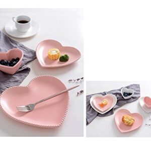 CHOOLD Elegant Ceramic Heart Shaped Dessert Plate for Kitchen Party, 7 Inch - 1 PCS