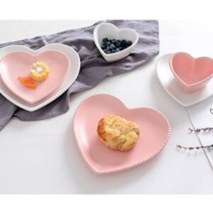 CHOOLD Elegant Ceramic Heart Shaped Dessert Plate for Kitchen Party, 7 Inch - 1 PCS