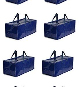 Earthwise Heavy Duty Extra Large Storage Bag Moving Tote Backpack Carrying Handles & Zipper Compatible with IKEA Frakta Hand Carts Wardrobe Boxes Packing Supplies Alternative to Moving Boxes (8 Pack)