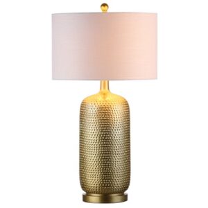 jonathan y jyl1017a sophia 30" resin led table lamp modern contemporary glam bohemian bedside desk nightstand lamp for bedroom living room office college bookcase led bulb included, gold