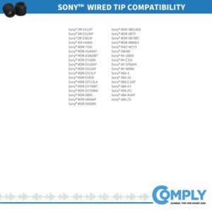 COMPLY Isolation Plus Replacement Noise Reducing Earbud Tips with WaxGuard for Sony MDR-XB50AP, XBA-Z5, MDR-EX1000, XBA-A2, MDR-EX1000, WI-1000X, WI-C-400, and More Earphones (Medium, 3 Pairs)