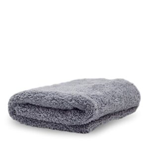 adam's borderless grey edgeless microfiber towel - premium quality 480gsm, 16 x 16 inches plush microfiber - delicate touch for the most delicate surfaces