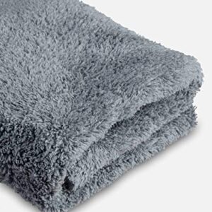 Adam's Borderless Grey Edgeless Microfiber Towel - Premium Quality 480gsm, 16 x 16 inches Plush Microfiber - Delicate Touch for The Most Delicate Surfaces