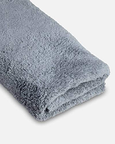 Adam's Borderless Grey Edgeless Microfiber Towel - Premium Quality 480gsm, 16 x 16 inches Plush Microfiber - Delicate Touch for The Most Delicate Surfaces