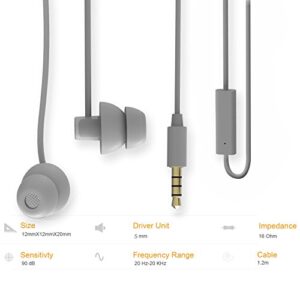 MAXROCK Sleeping Headphones, in-Ear Soundproof Earplug Soft Earbuds with Mic Noise Cancelling Sleep Earphones Earpods for Side Sleeper, Insomnia, Snoring, Air Travel, Bedtime Listening… (Gray)